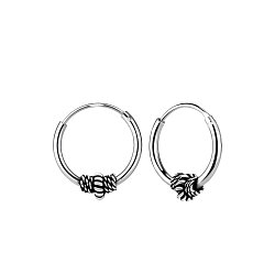 Phool Jali Silver Bali Hoop Earring – SILBERUH