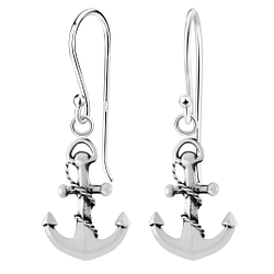 Wholesale Silver Anchor Earrings