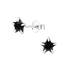 Wholesale 6mm Star Cubic Zirconia Silver Stud Earrings