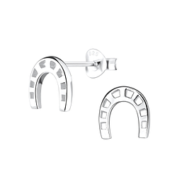 Wholesale Silver Horseshoe Stud Earrings