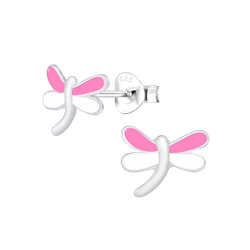 Wholesale Silver Dragonfly Stud Earrings