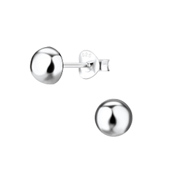 Wholesale 6mm Silver Half Ball Stud Earrings