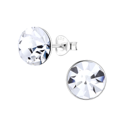 Wholesale 8mm Round Crystal Silver Stud Earrings