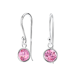 Wholesale 6mm Round Cubic Zirconia Silver Earrings