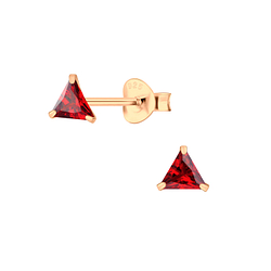 Wholesale 4mm Triangle Cubic Zirconia Stud Earrings