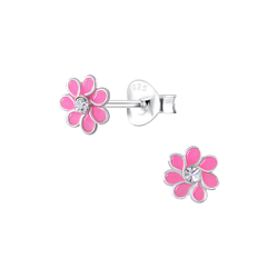 Wholesale Silver Flower Stud Earrings