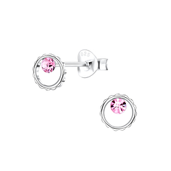 Wholesale Silver Circle Stud Earrings