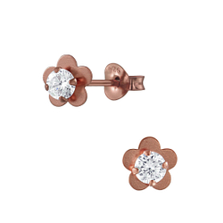 Wholesale Silver Flower Stud Earrings