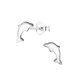 Wholesale Silver Dolphin Stud Earrings