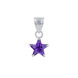 Wholesale 6mm Star Cubic Zirconia Silver Pendant