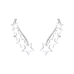 Wholesale Silver Star Ear Climbers