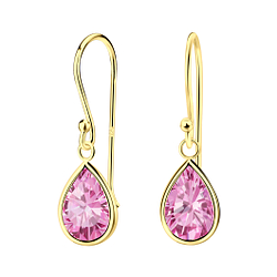 Wholesale 7x10mm Pear Cubic Zirconia Silver Earrings