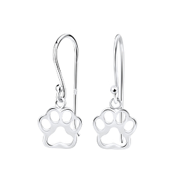 Wholesale Silver Paw Print Earrings