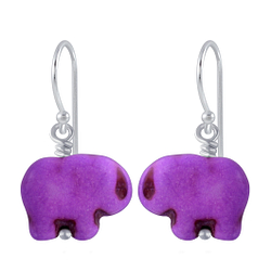 Wholesale Silver Handmade Elephant Bead Earrings