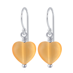 Wholesale Silver Handmade Heart Bead Earrings
