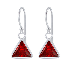 Wholesale 6mm Triangle Cubic Zirconia Silver Earrings