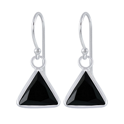 Wholesale 8mm Triangle Cubic Zirconia Silver Earrings