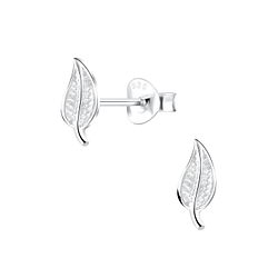 Wholesale Silver Leaf Stud Earrings