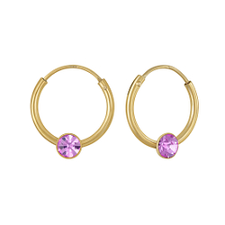 Wholesale 3mm Round Crystal Hoop Earrings