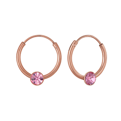 Wholesale 3mm Round Crystal Hoop Earrings
