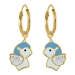 Wholesale Silver Unicorn Charm Hoop Earrings