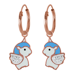 Wholesale Silver Unicorn Charm Hoop Earrings