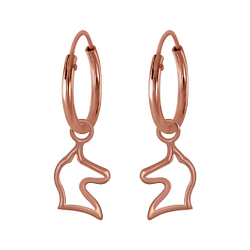 Wholesale Silver Unicorn Charm Hoop Earrinngs