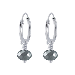 Wholesale Silver Handmade Bead Charm Hoop Earrings