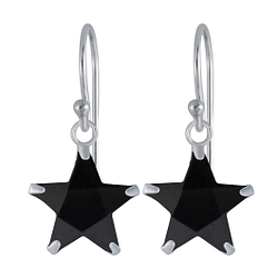Wholesale 10mm Star Cubic Zirconia Silver Earrings