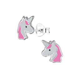 Wholesale Silver Unicorn Stud Earrings