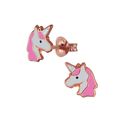 Wholesale Silver Unicorn Stud Earrings
