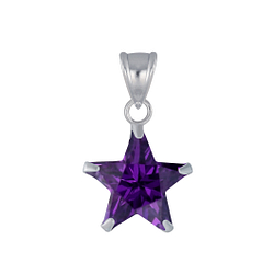 Wholesale 10mm Star Cubic Zirconia Silver Pendant