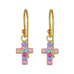 Wholesale Silver Cross Crystal Earrings