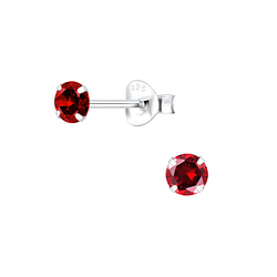 Wholesale 4mm Round Cubic Zirconia Silver Stud Earrings