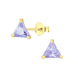 Wholesale 6mm Triangle Cubic Zirconia Stud Earrings