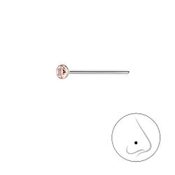 Wholesale 2mm Round Crystal Silver Nose Stud