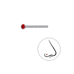Wholesale 1.8mm Round Crystal Silver Nose Stud
