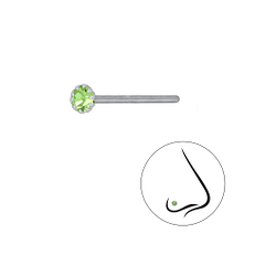 Wholesale 2.5mm Round Crystal Silver Nose Stud