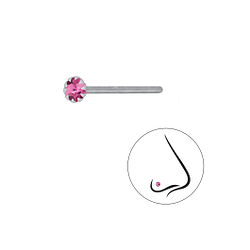 Wholesale 2.5mm Round Crystal Silver Nose Stud