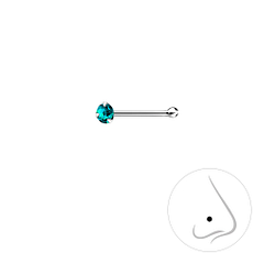 Wholesale 2mm Round Crystal Silver Nose Stud With Ball