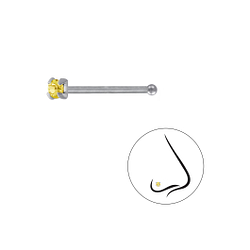 Wholesale 1.8mm Round Crystal Silver Nose Stud With Ball