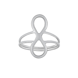 Wholesale Silver Infinity Double line Ring