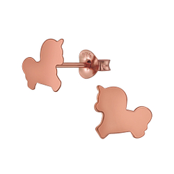 Wholesale Silver Unicorn Stud Earrings
