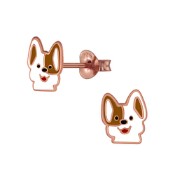Wholesale Silver Dog Stud Earrings