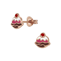 Wholesale Silver Ice-cream Sundae Stud Earrings