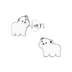 Wholesale Silver Bear Stud Earrings