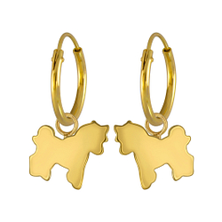 Wholesale Silver Unicorn Charm Hoop Earrings