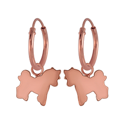 Wholesale Silver Unicorn Charm Hoop Earrings