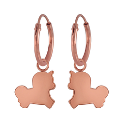 Wholesale Silver Unicorn Charm Hoop Earrings