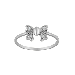 Wholesale Silver Bow Cubic Zirconia Ring